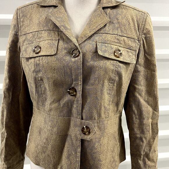 Worthington Snake Skin Print Blazer Size 12P (S) - Picture 4 of 7